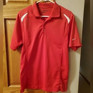 Nike Golf Tour Performance Dri-Fit Men's Small Red School Uniform Polo Shirt